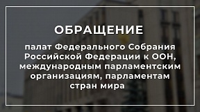Обращение палат Федерального собрания Российской Федерации в связи с нарушением положений Конвенции о правах ребёнка в результате преступных действий киевского режима Обращение палат Федерального собрания Российской Федерации в связи с нарушением положений Конвенции о правах ребёнка в результате преступных действий киевского режима